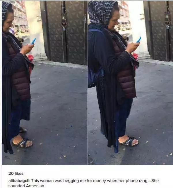 Photo: See This White Woman With Phone Who Begs Comedian AliBaba For Money